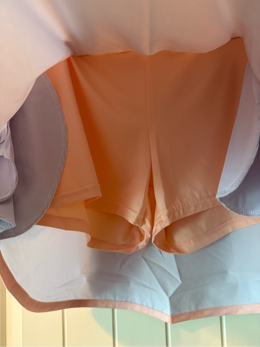 Simply Southern Peach & Light Gray Two-Tone Skort with Pockets NWT - Picture 8 of 10